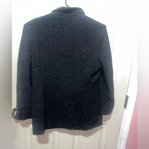 Lauren Ralph Lauren Notched Collar Two Button Gray Slub Wool Blazer - Picture 5 of 5